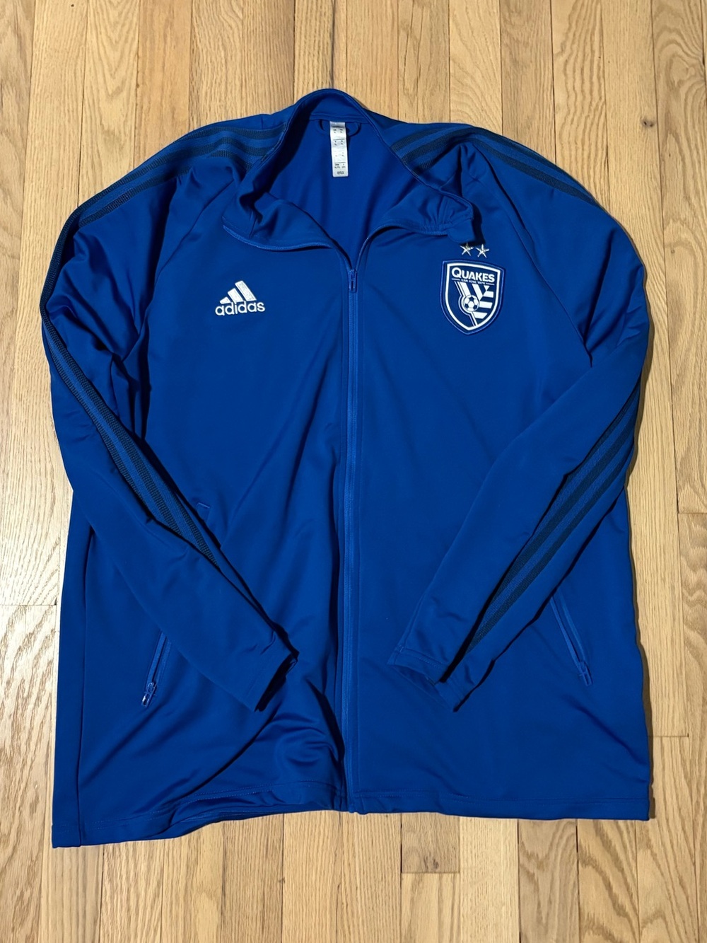 adidas Men’s Royal Blue Quakes Full-Zip Performance Jacket